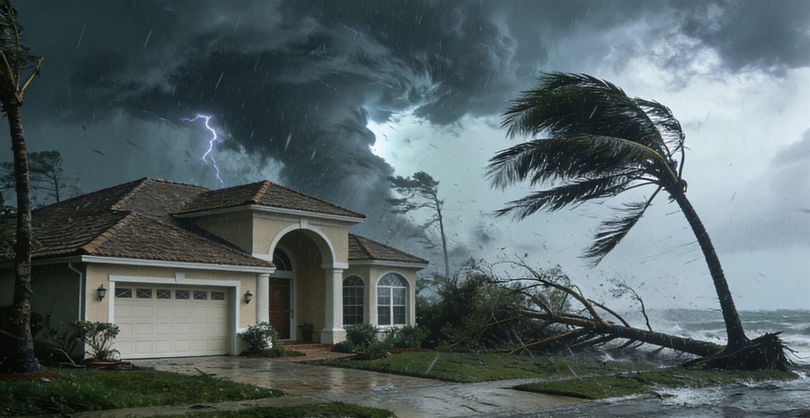 Buildings in Florida affected by the hurricane Buildings in Florida affected by the hurricane
